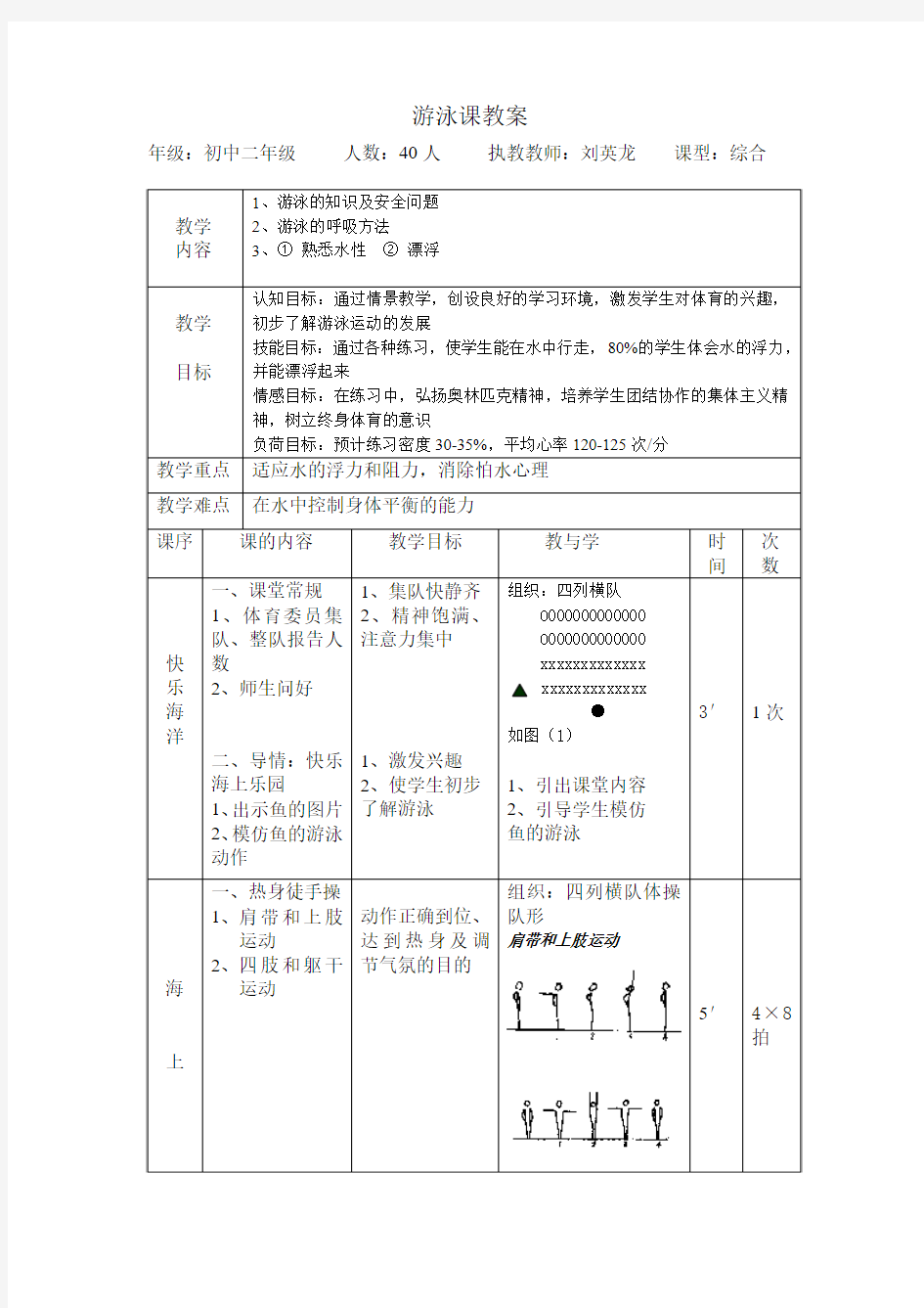 游泳教案