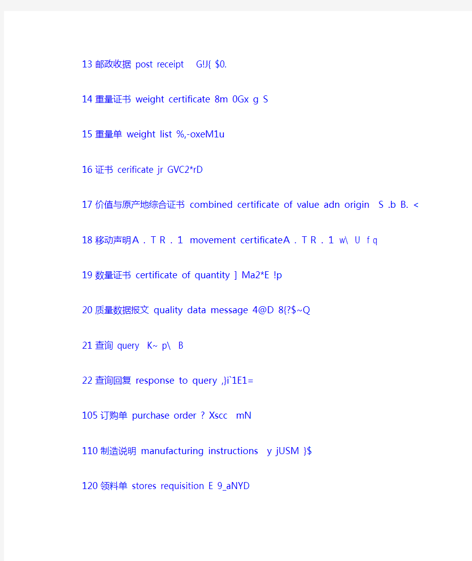 外贸各种证明以及单证