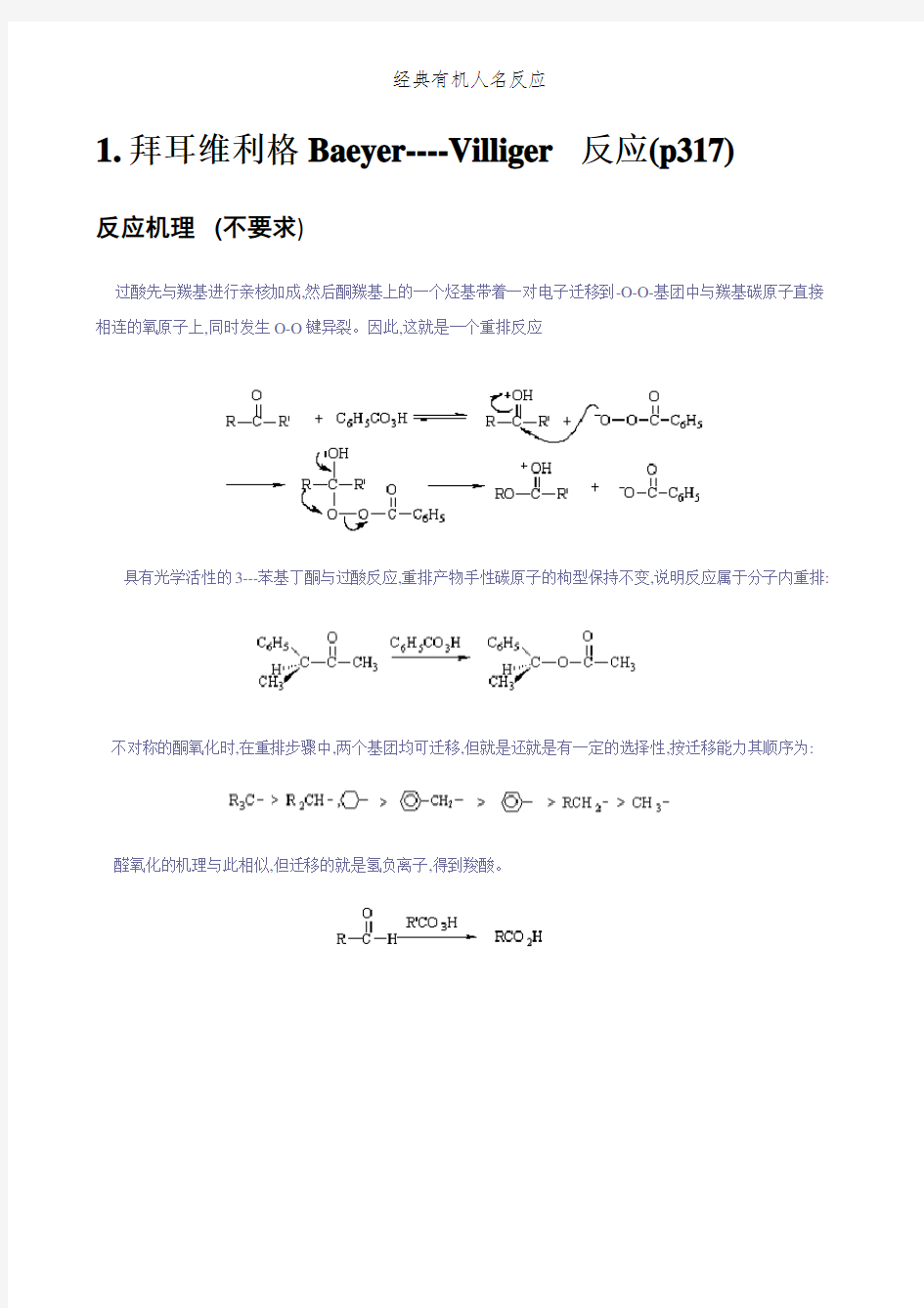 经典有机人名反应