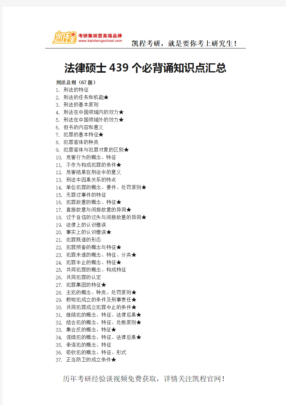 法律硕士439个必背诵知识点汇总