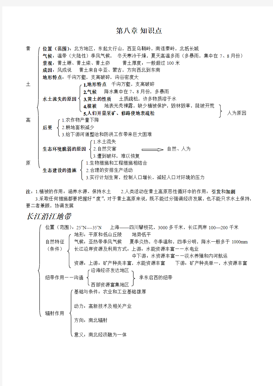 人教版八年级地理第七章第八章知识点总结