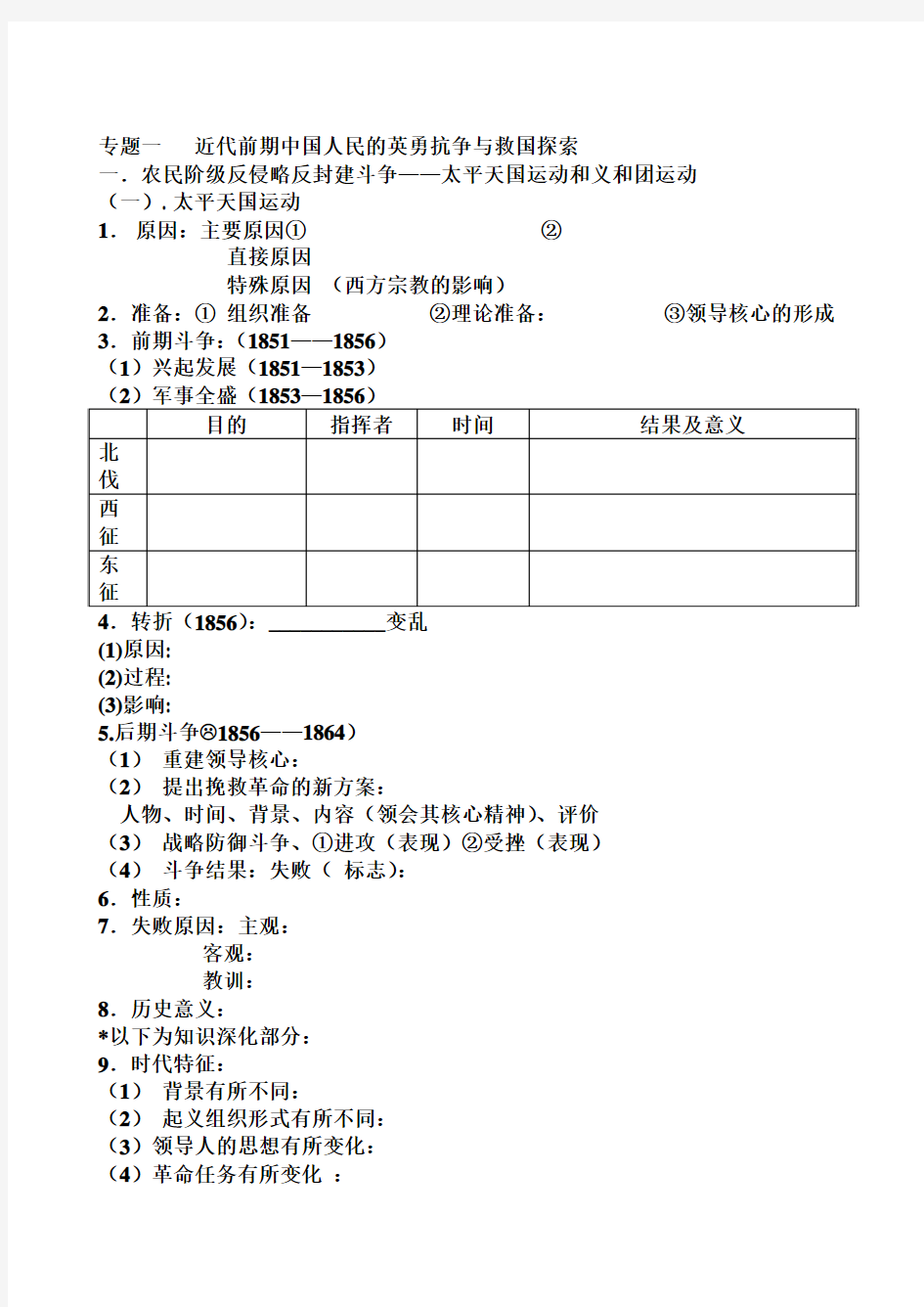 高三历史教案-高三历史复习 最新