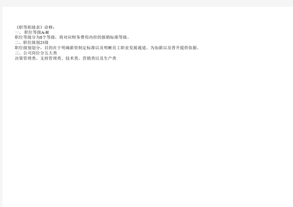 公司职等职级表1