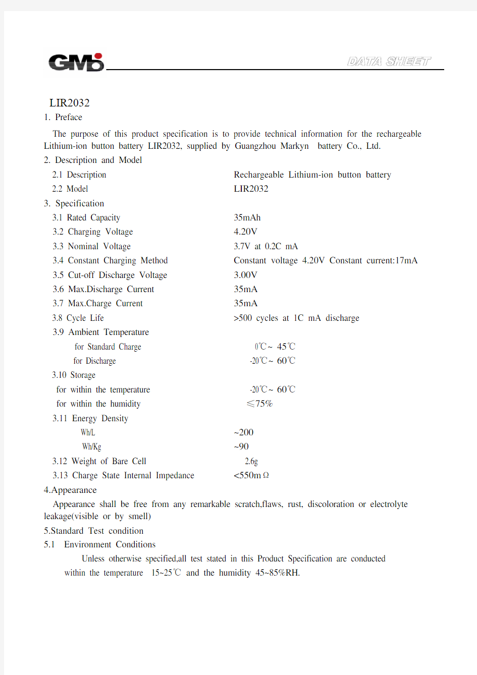 LIR2032中文资料