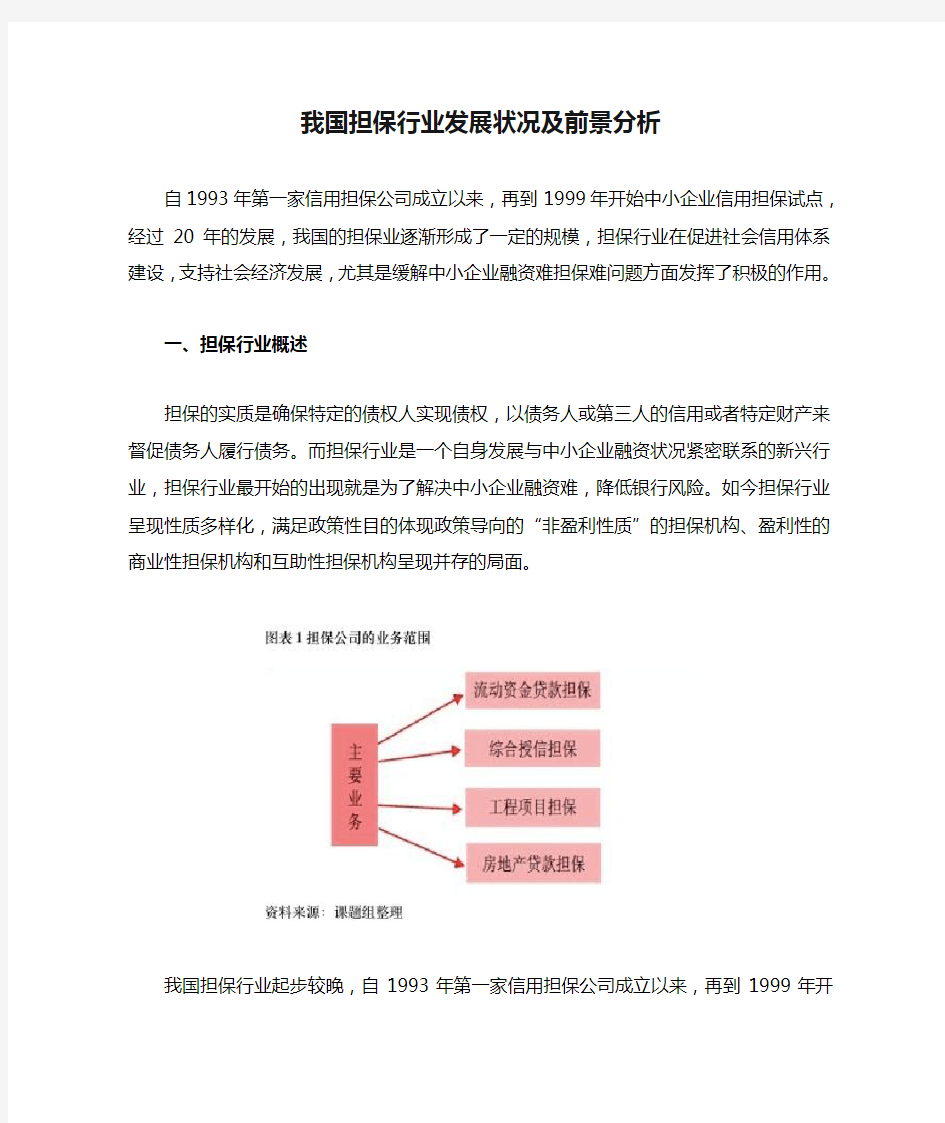 我国担保行业发展状况及前景分析