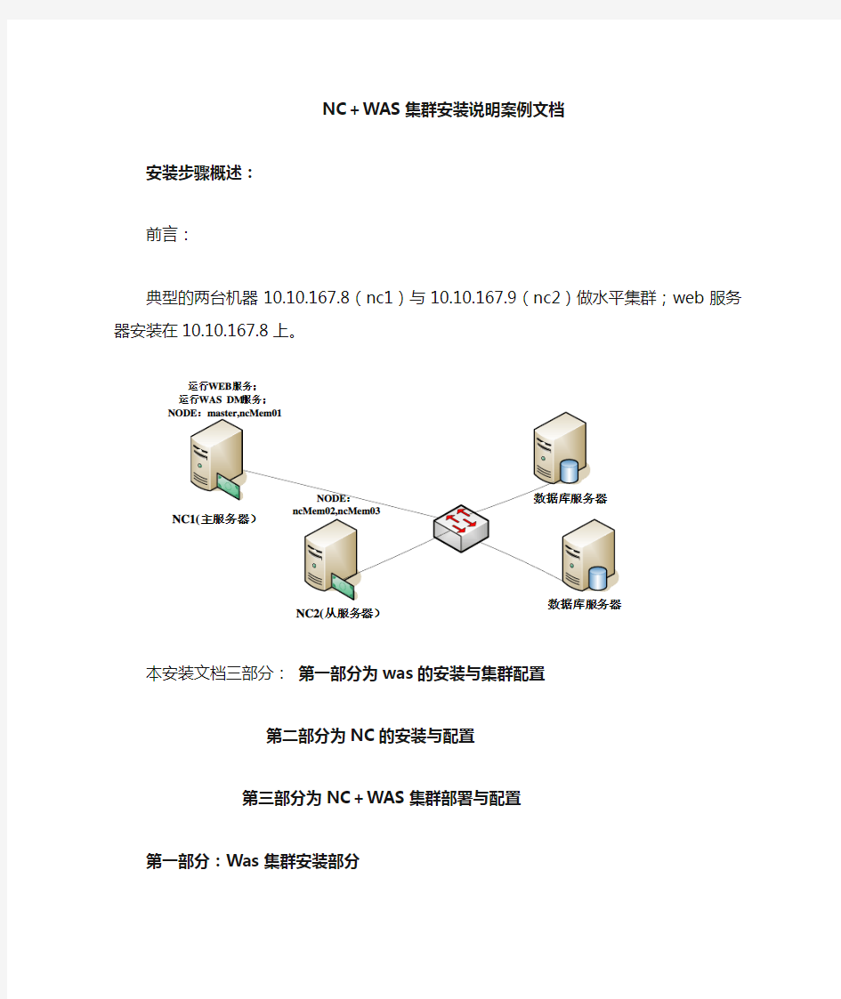 NC+WAS集群安装案例说明文档