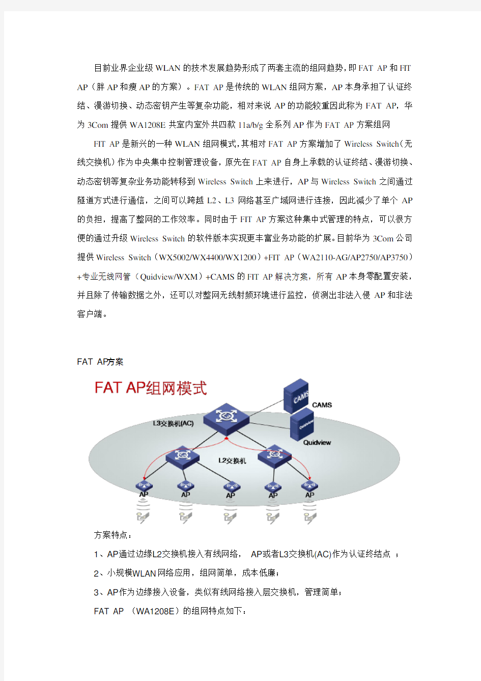 FAT AP和FIT AP两种组网模式