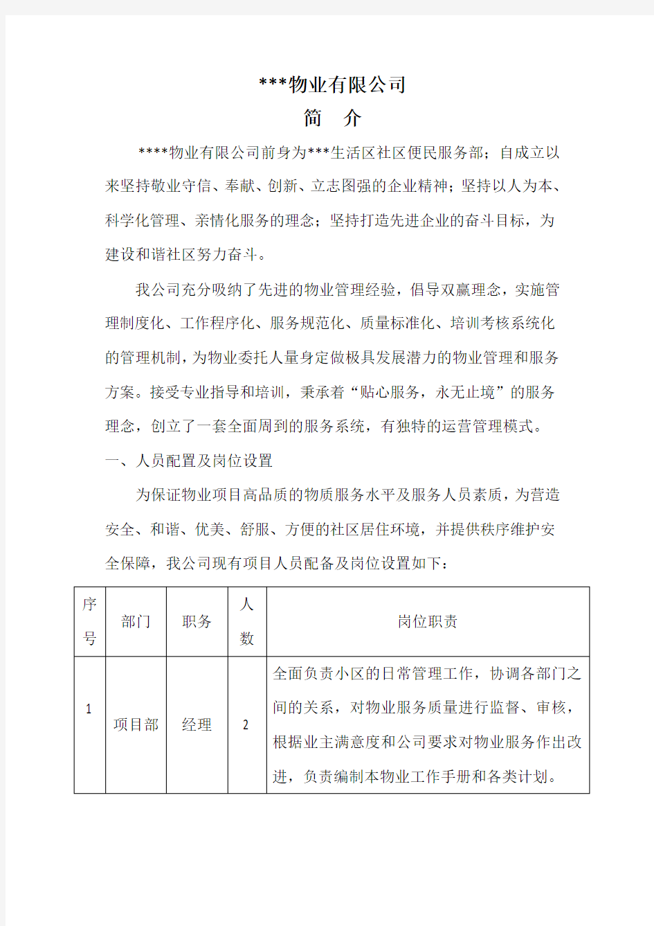 物业公司简介