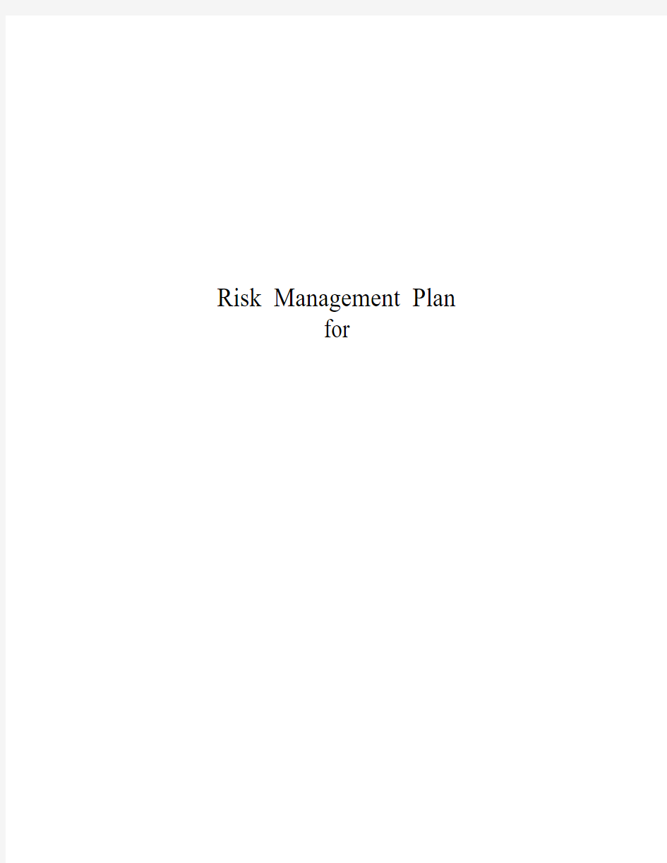 (风险管理)项目风险管理模板