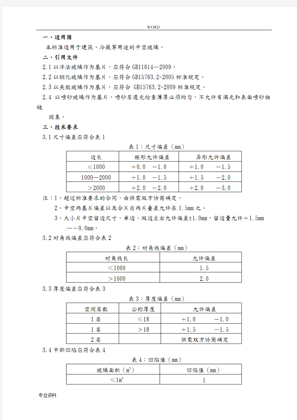 中空玻璃检验试验标准