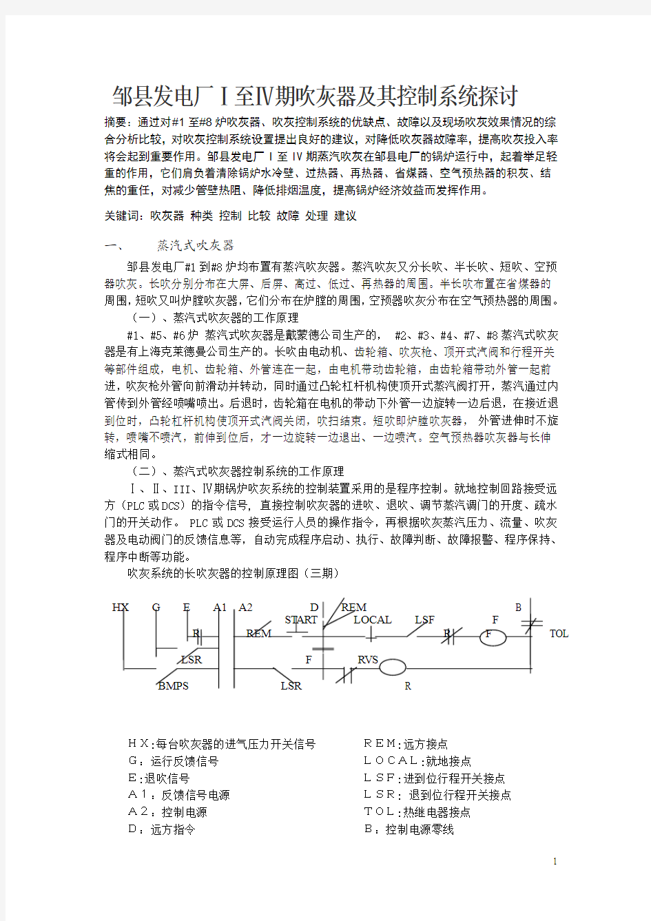 吹灰器及其控制系统探讨