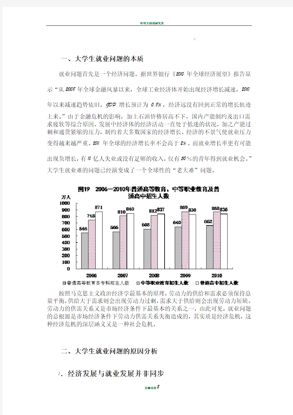 大学生就业问题分析