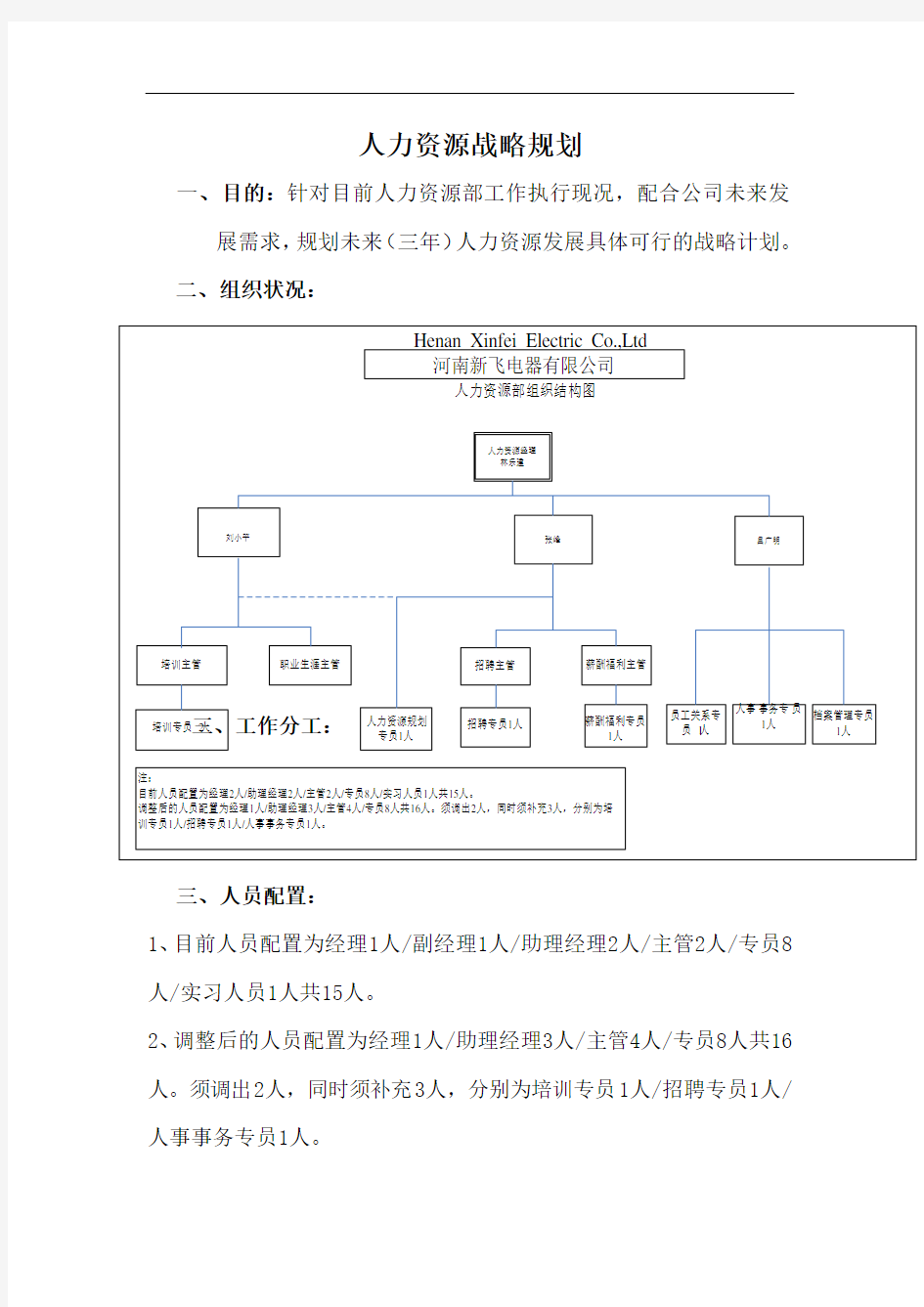 公司人力资源战略规划