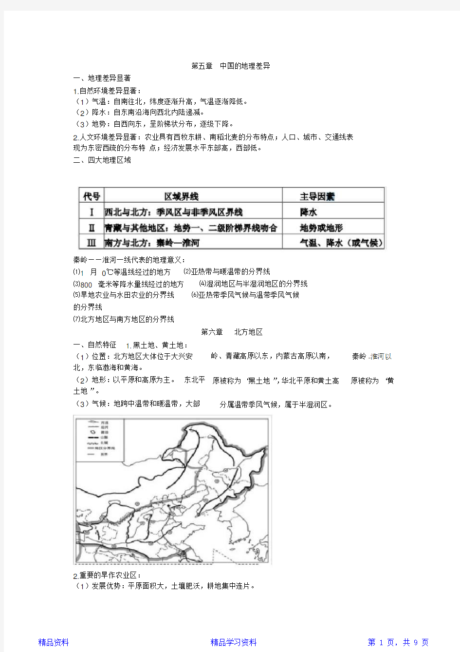 最完整人教版八年级下册地理知识点整理(20210105215602)(精华版)