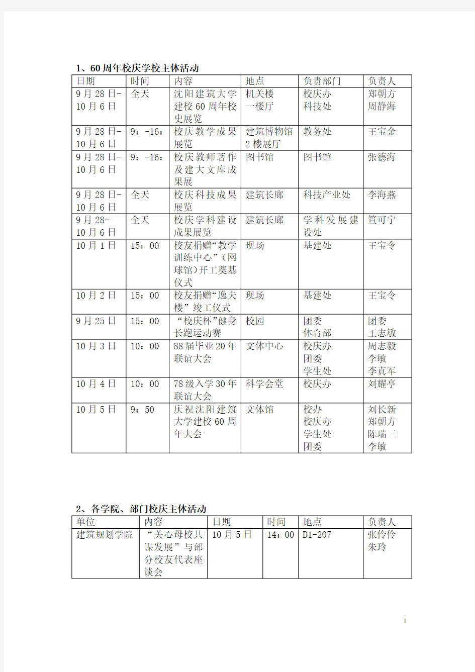 60周年校庆学校主体活动