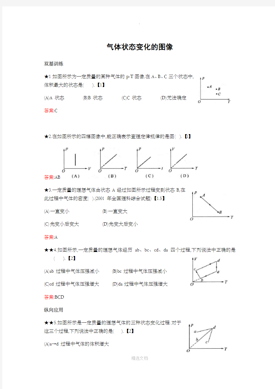 气体状态变化的图像