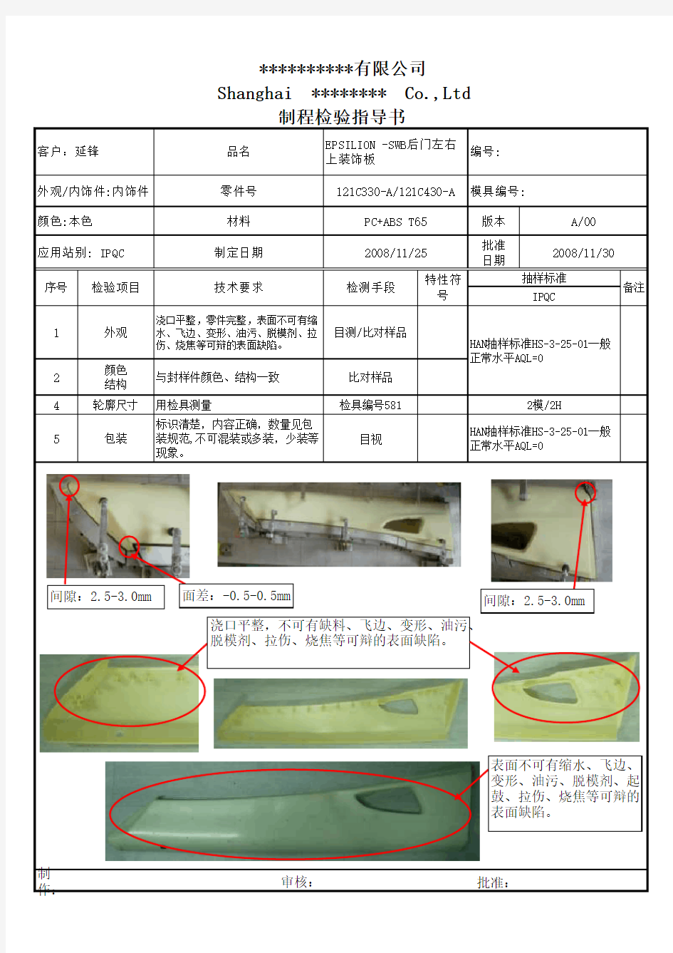 制程检验作业指导书SIP