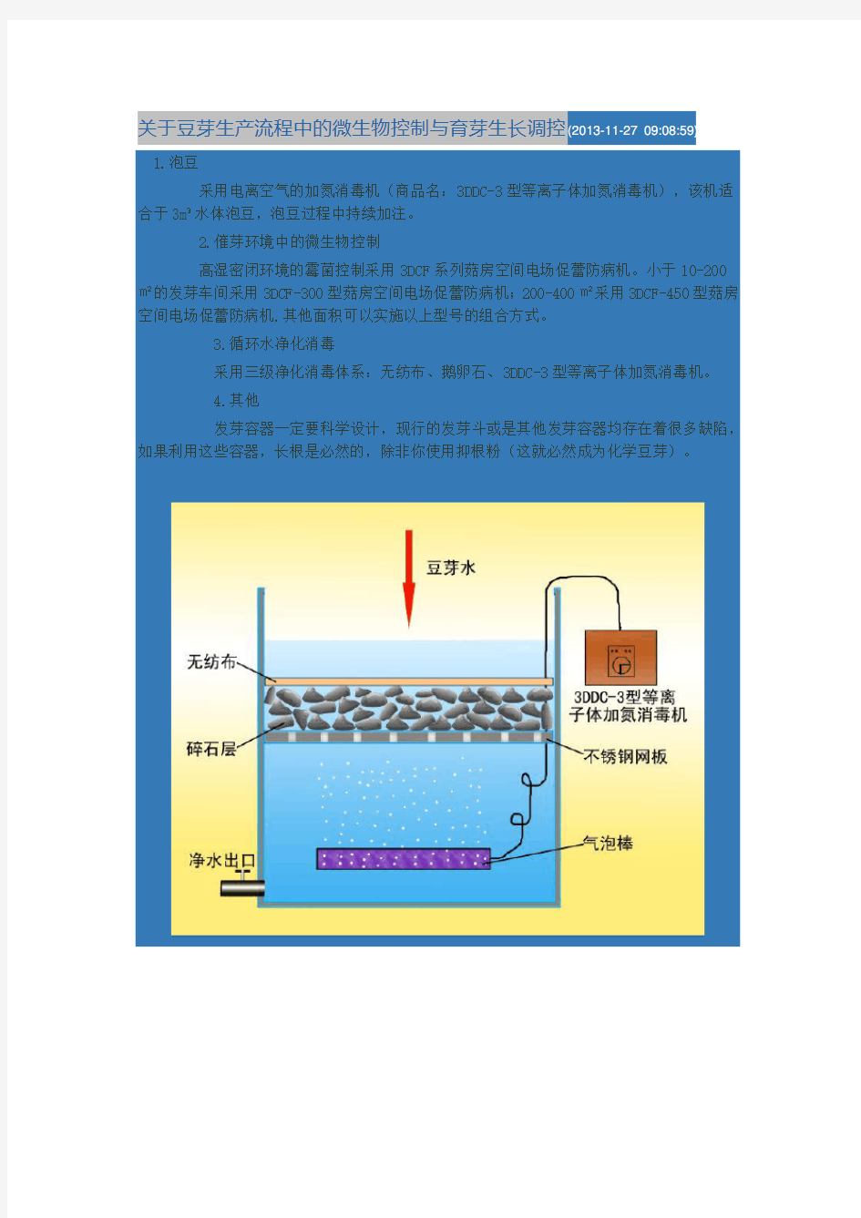 关于豆芽生产流程