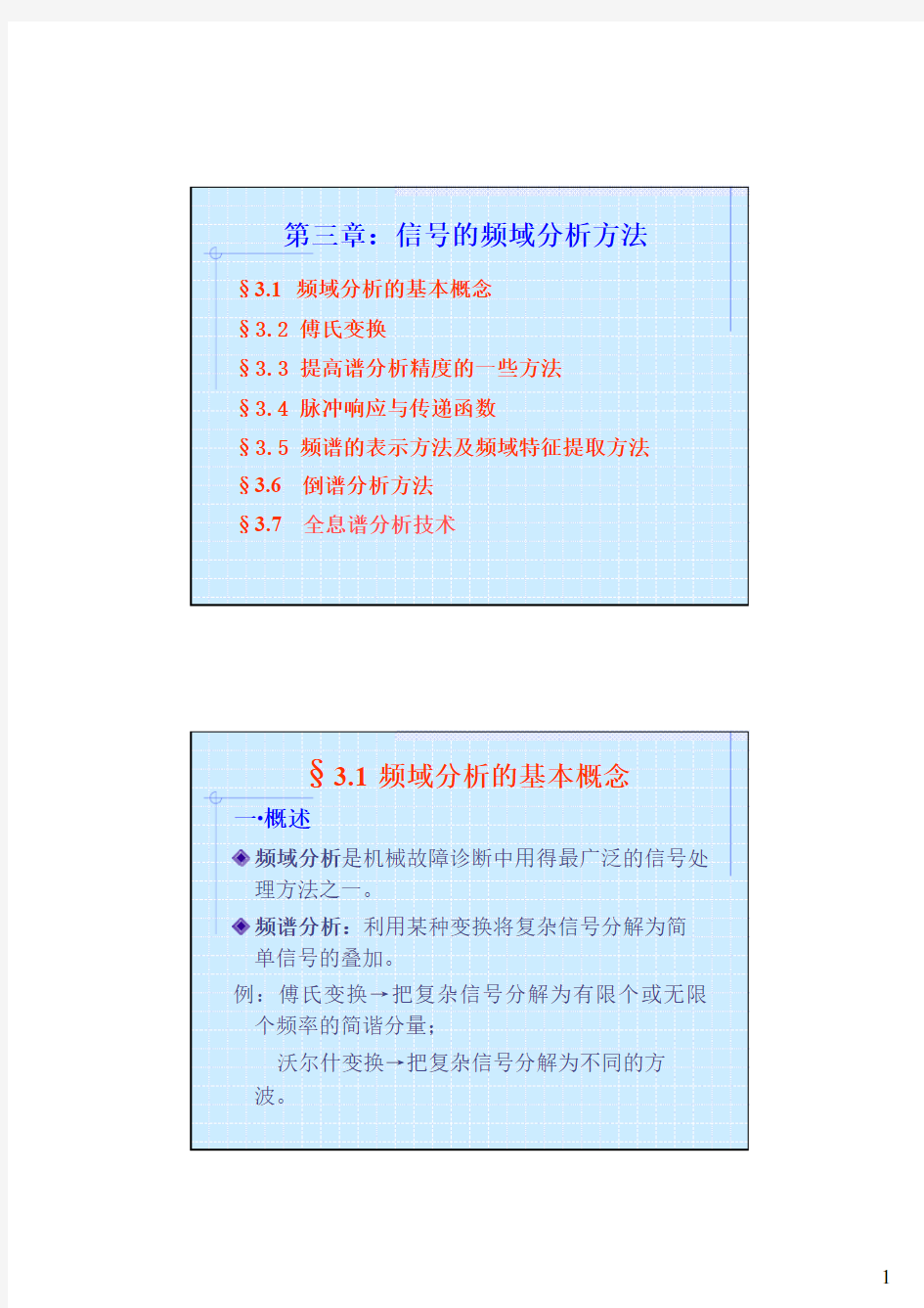 机械故障诊断学第三章：信号的频域分析