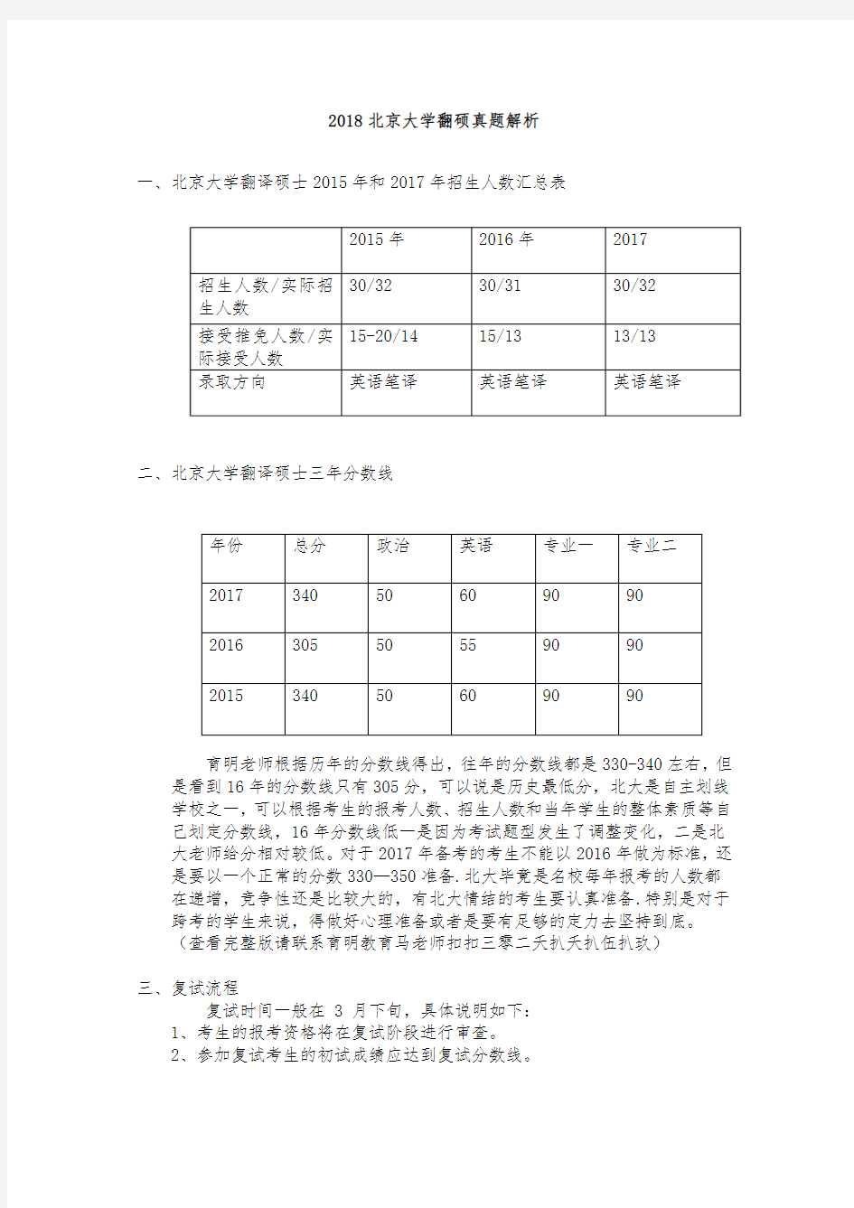 2018北京大学翻硕真题解析