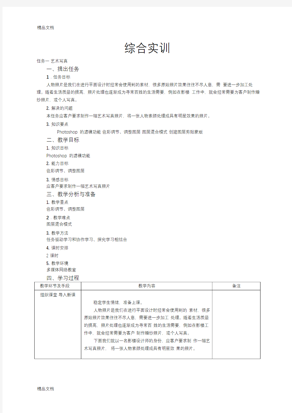 最新Photoshop综合实例教案