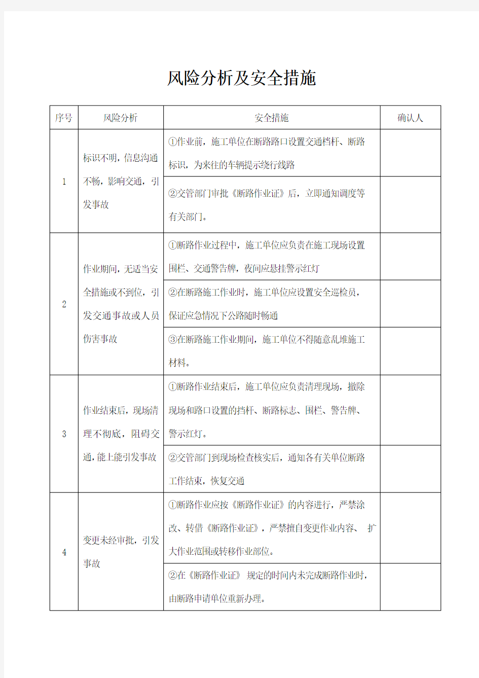 风险分析及安全措施