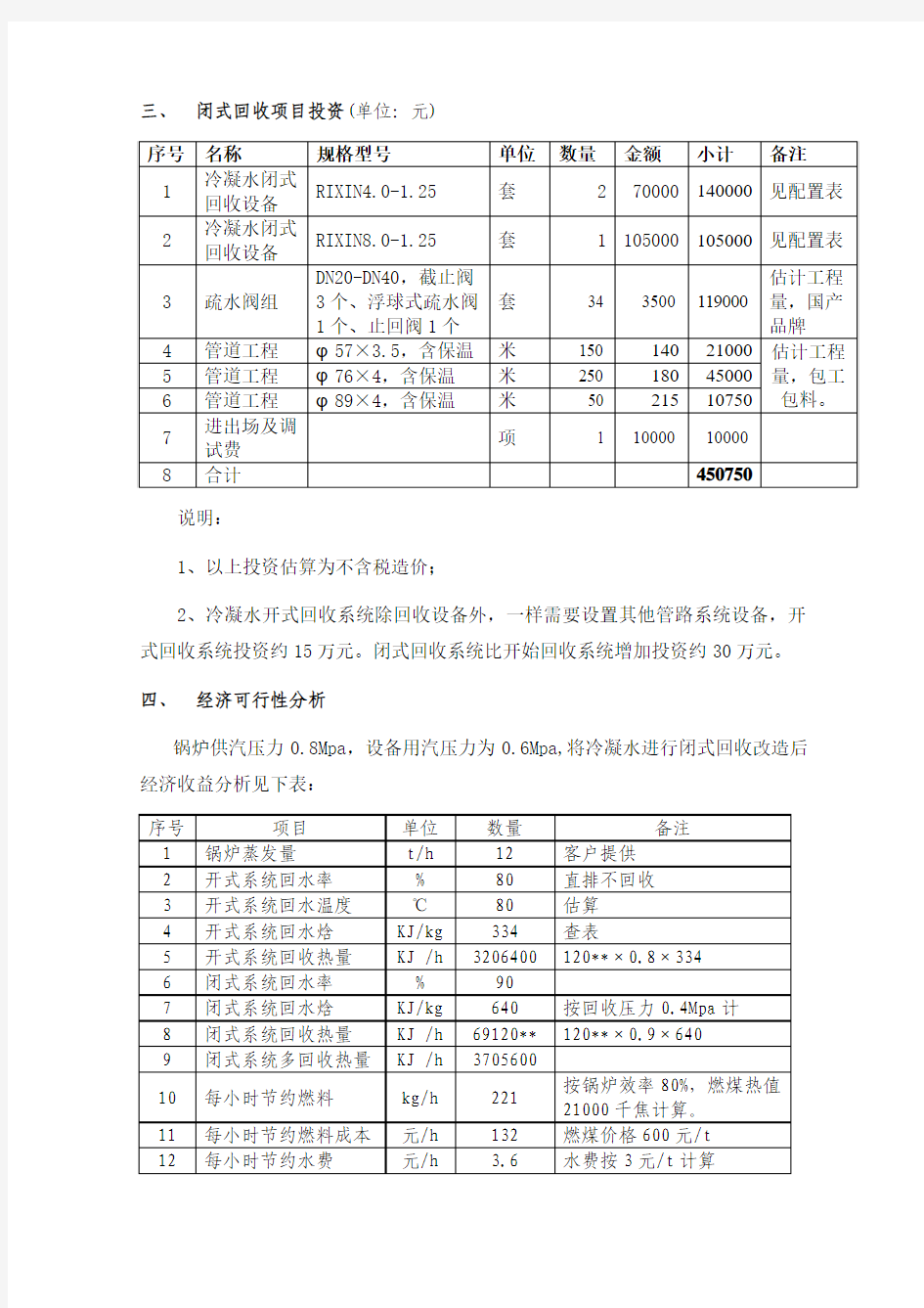 蒸汽冷凝水闭式回收方案