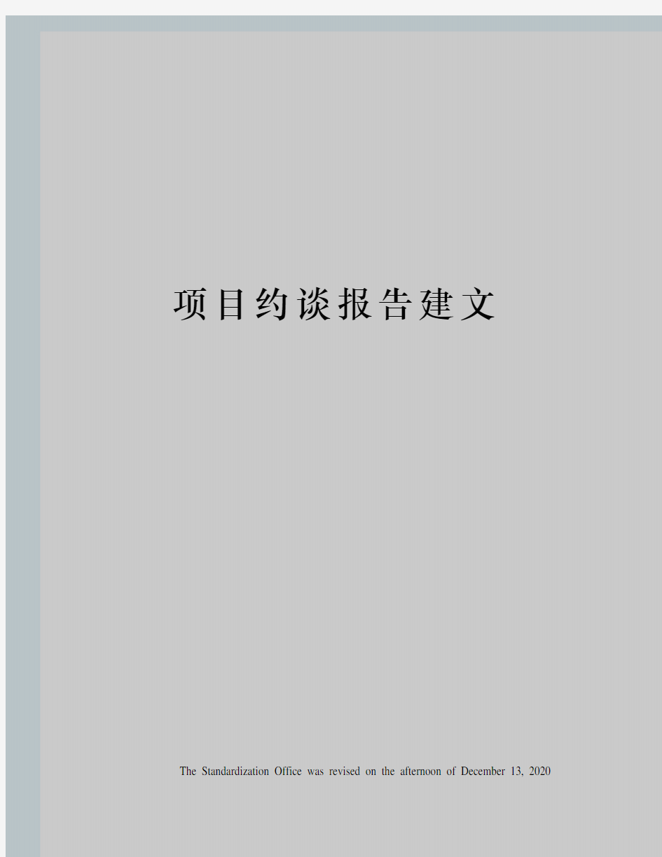 项目约谈报告建文