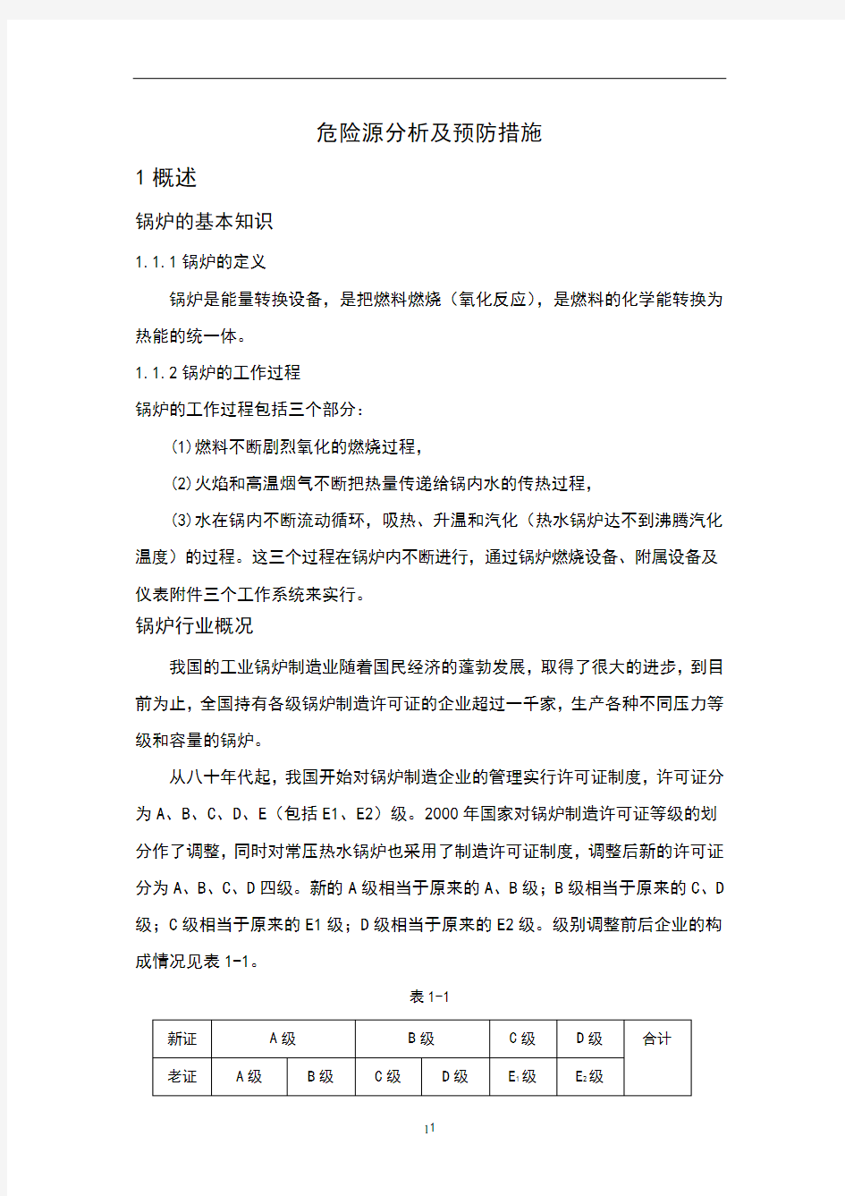 危险源分析及预防措施