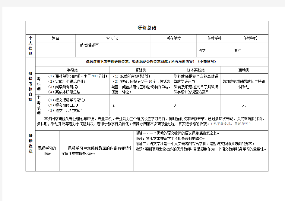 语文研修总结