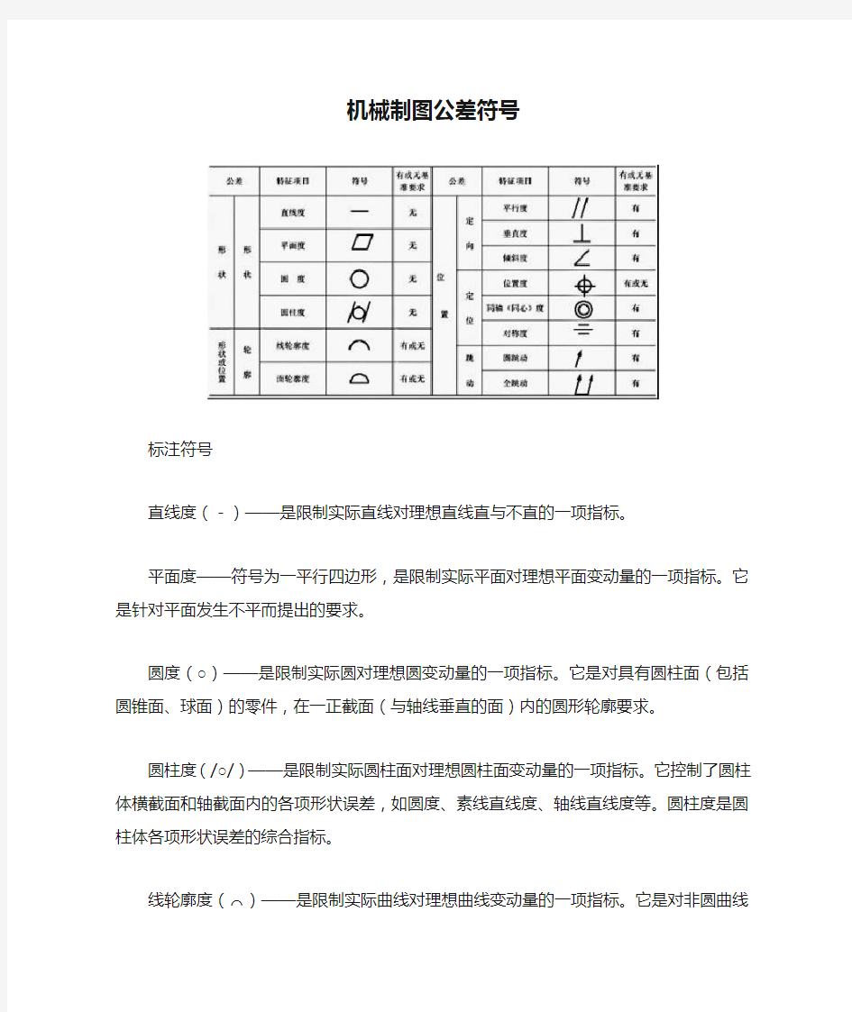 机械制图公差符号