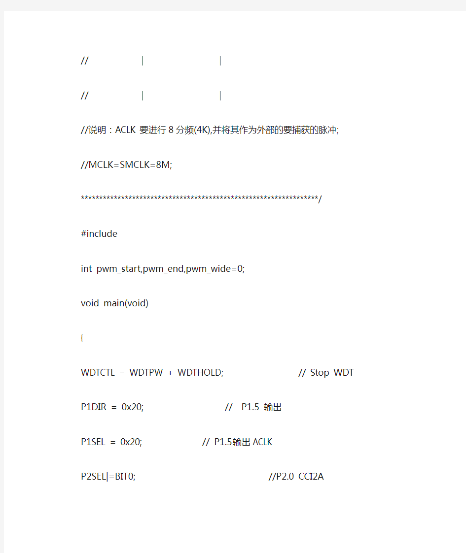 利用MSP430定时器A的捕捉能测量脉冲信号的脉宽