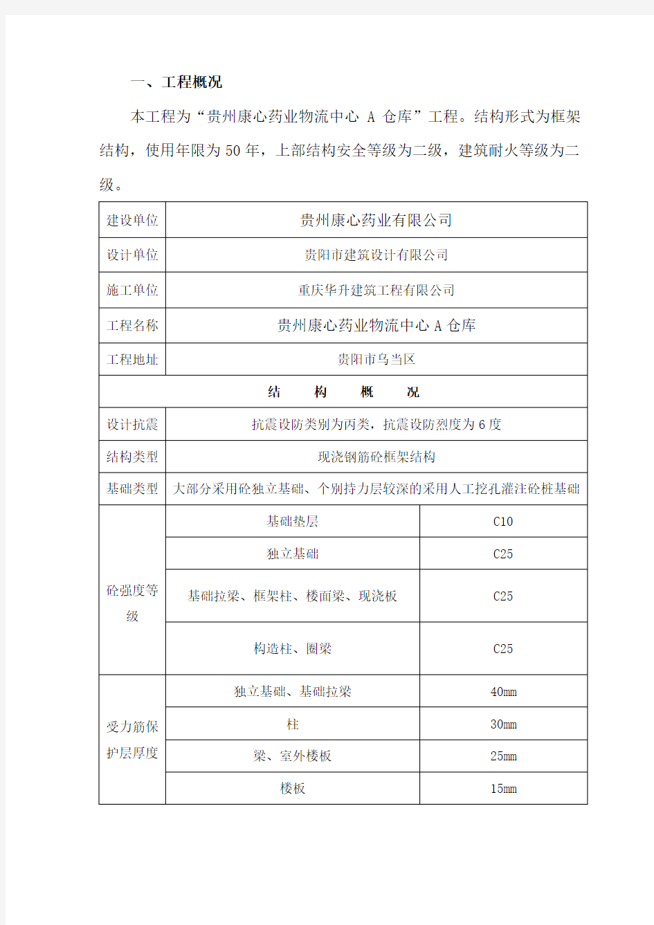 框架结构厂房施工组织设计