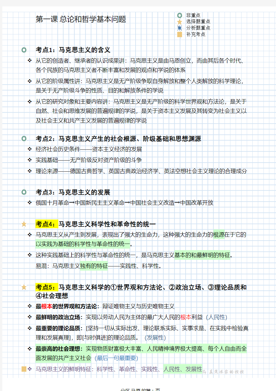 2019马原知识点总结