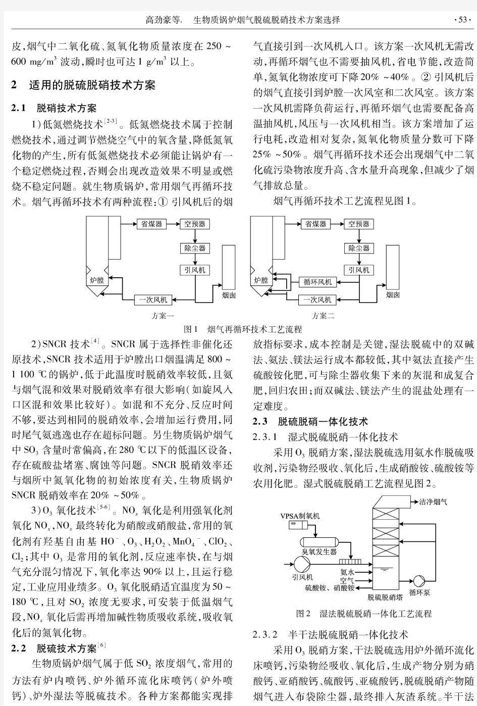 生物质锅炉烟气脱硫脱硝技术方案选择