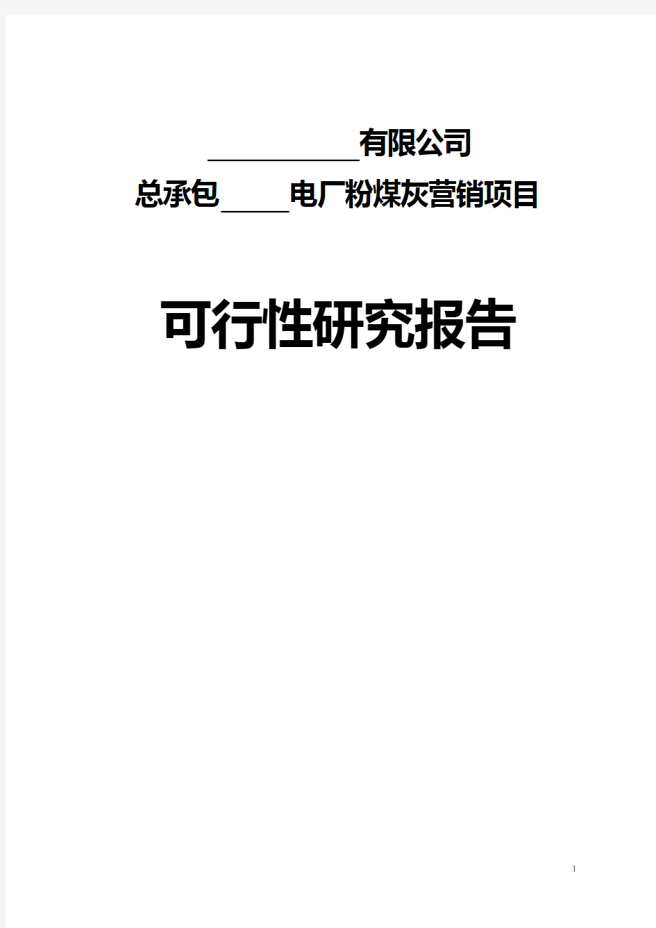 电厂粉煤灰营销项目可行性研究报告