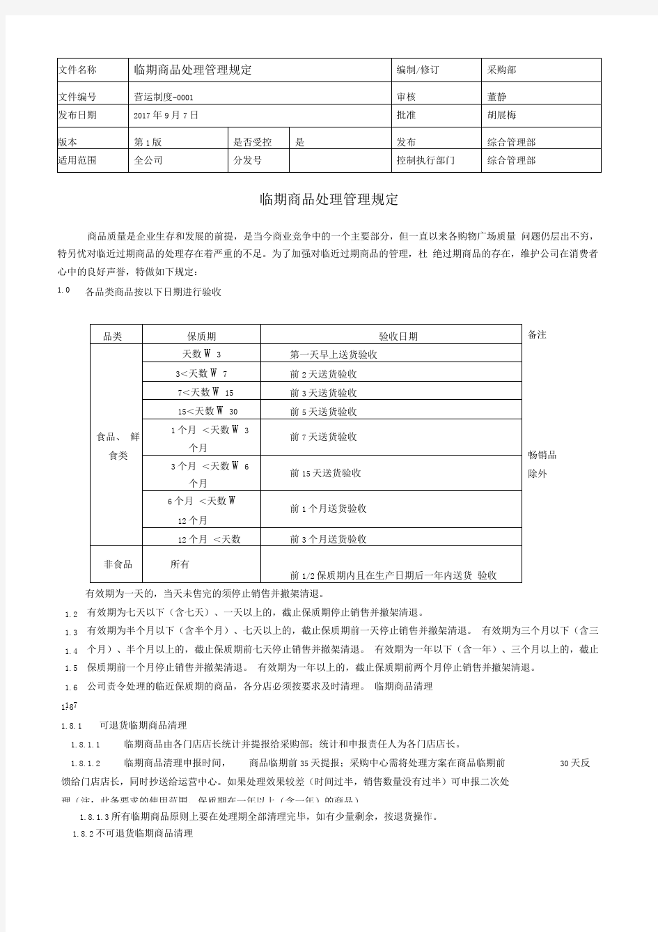 临期及问题商品处理流程