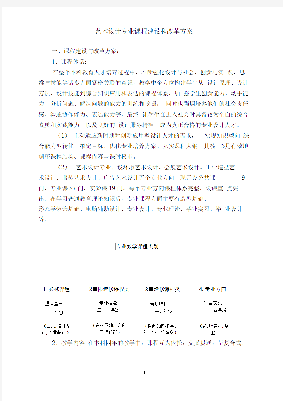 艺术设计课程建设和改革方案详解