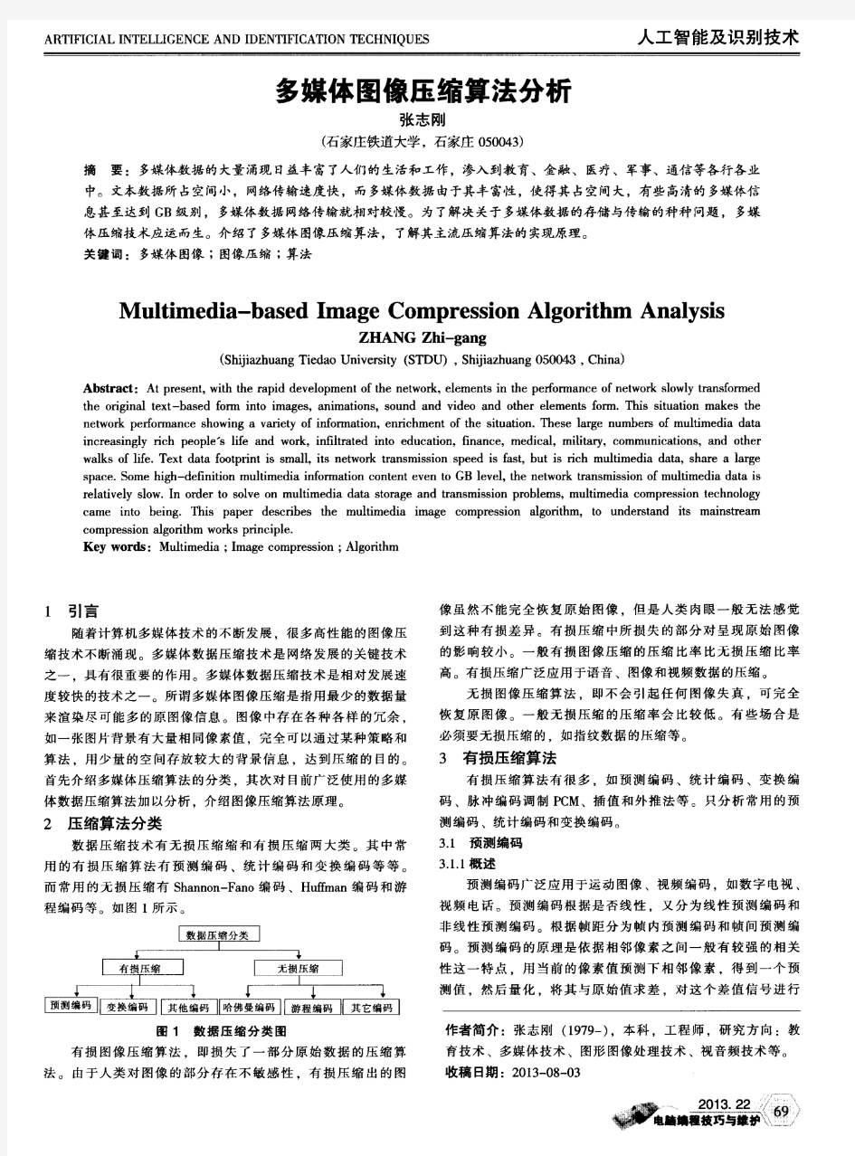 多媒体图像压缩算法分析