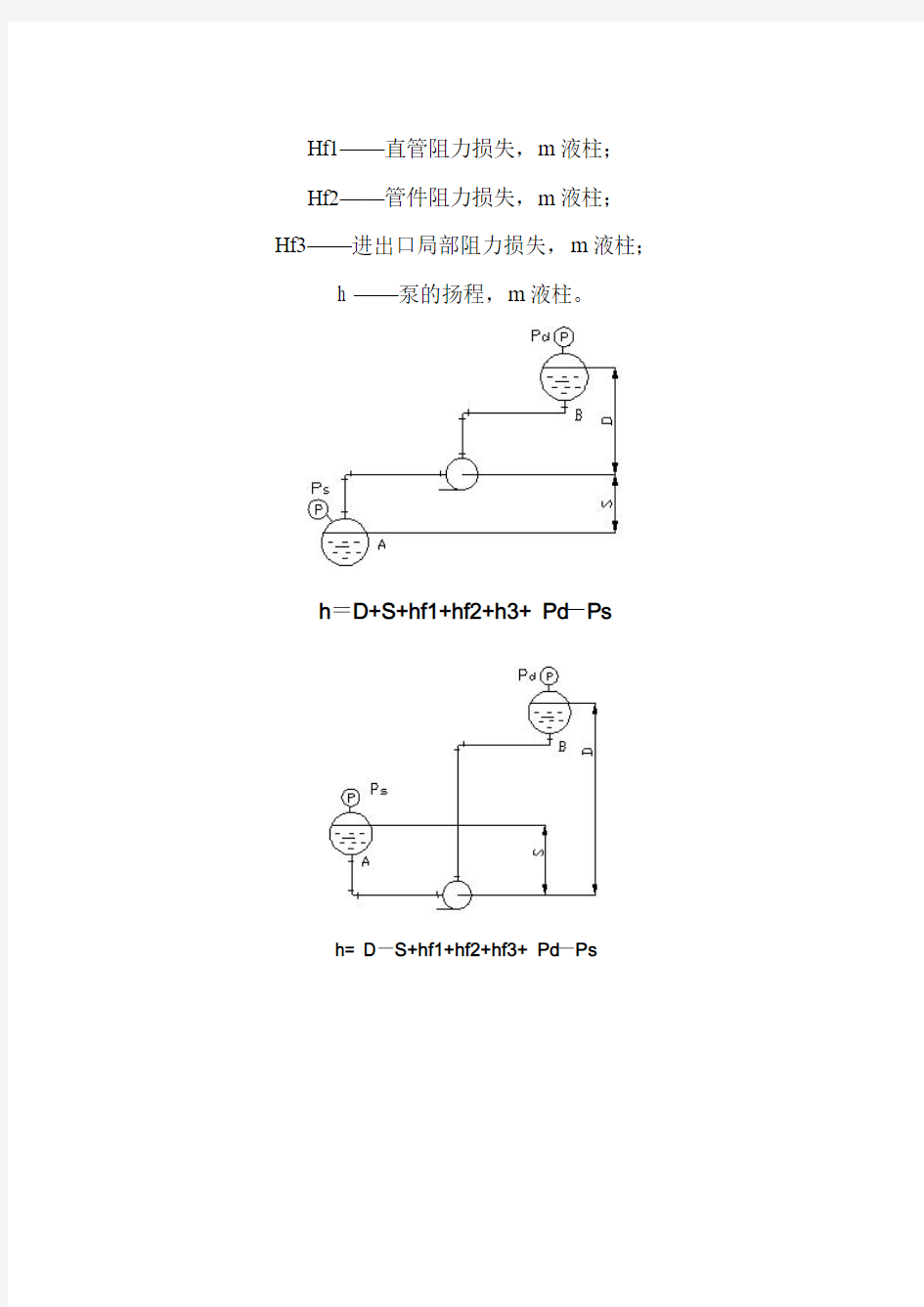 给排水计算公式