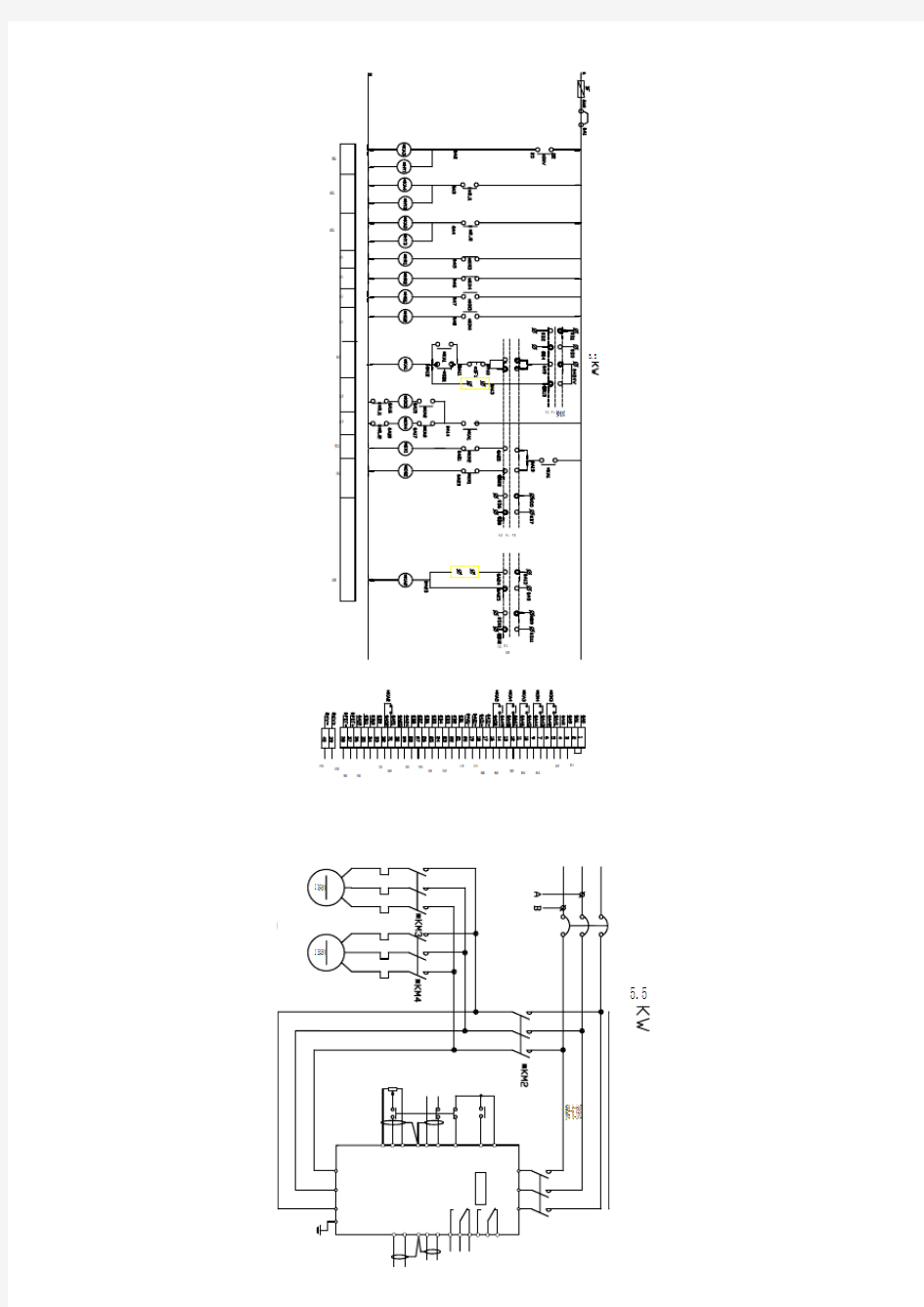 5.5KW变频器一拖二控制图