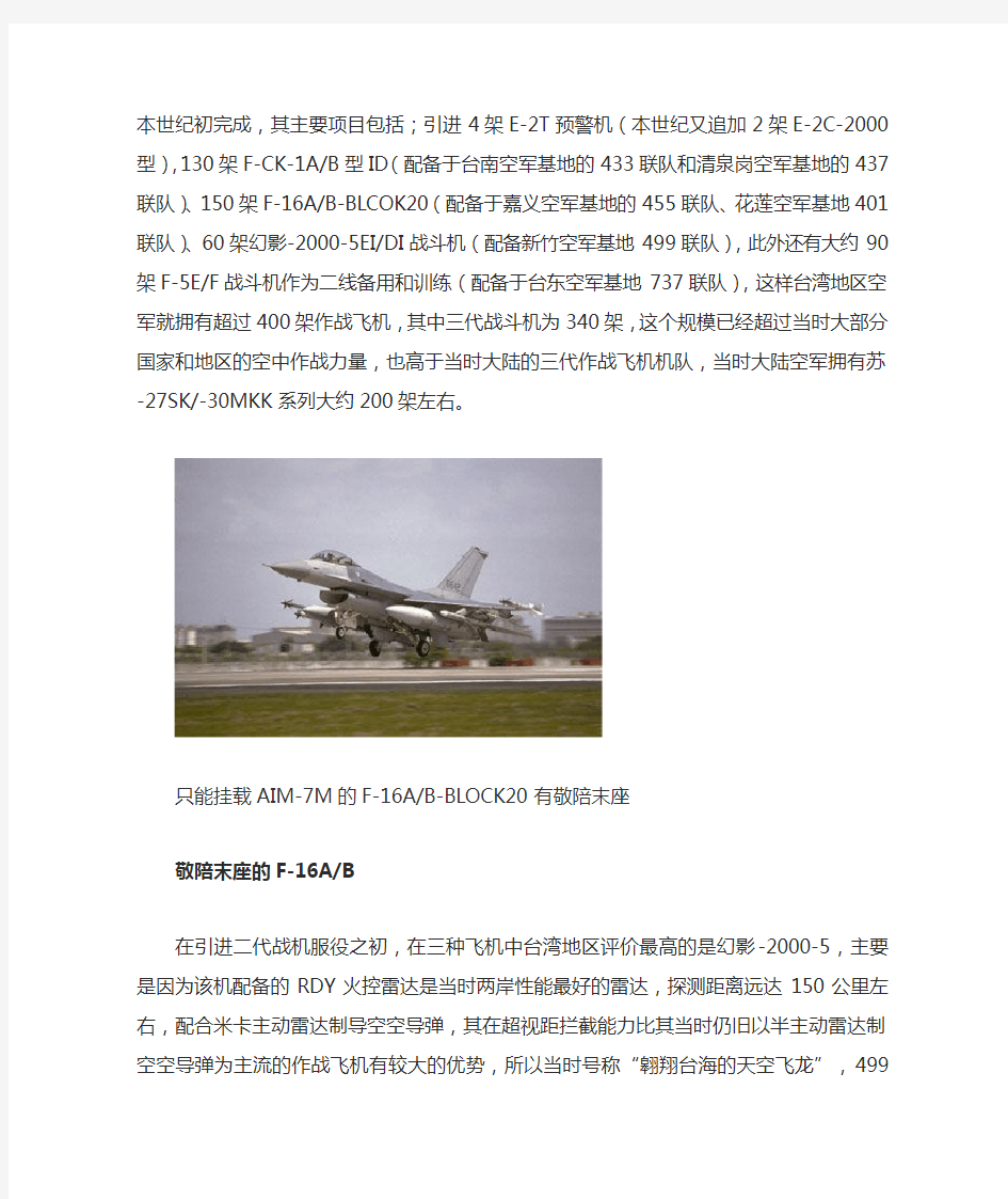 台湾F16进化记--台湾为何引进F16战机