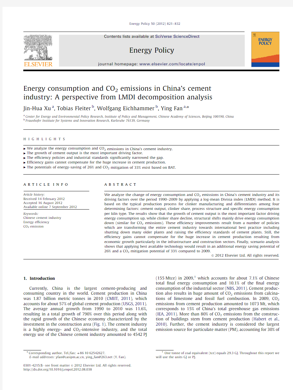 Energy consumption and CO2 emissionsin