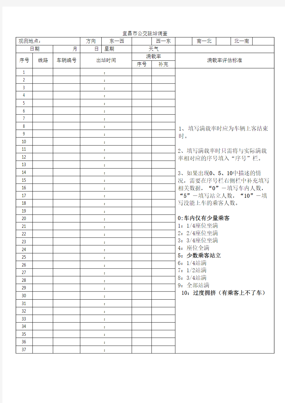 公交驻站调查表