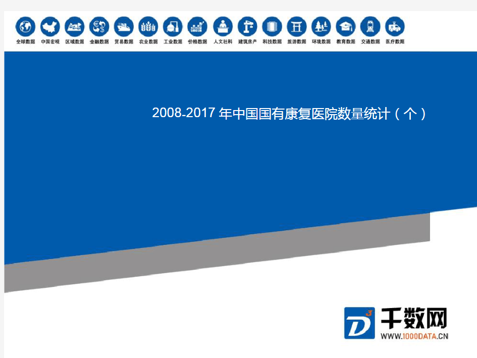 最新统计数据中国国有康复医院数量统计(个)