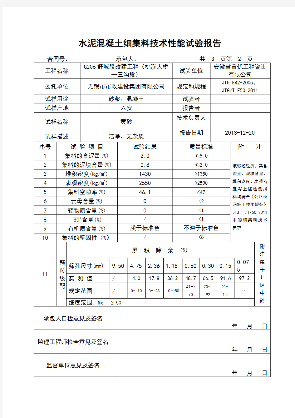 M10水泥砂浆配合比报告