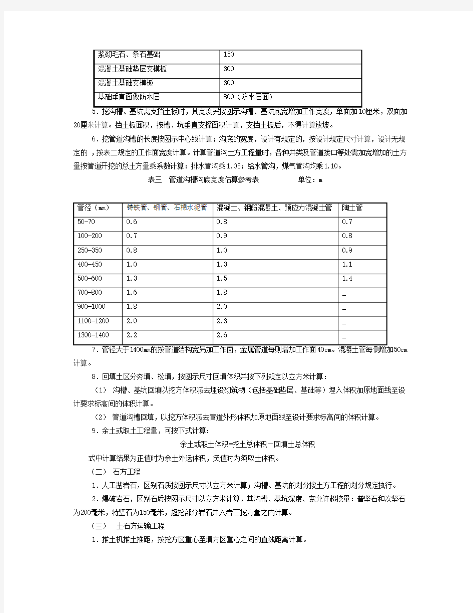 广东省市政工程综合定额2006第一册通用项目