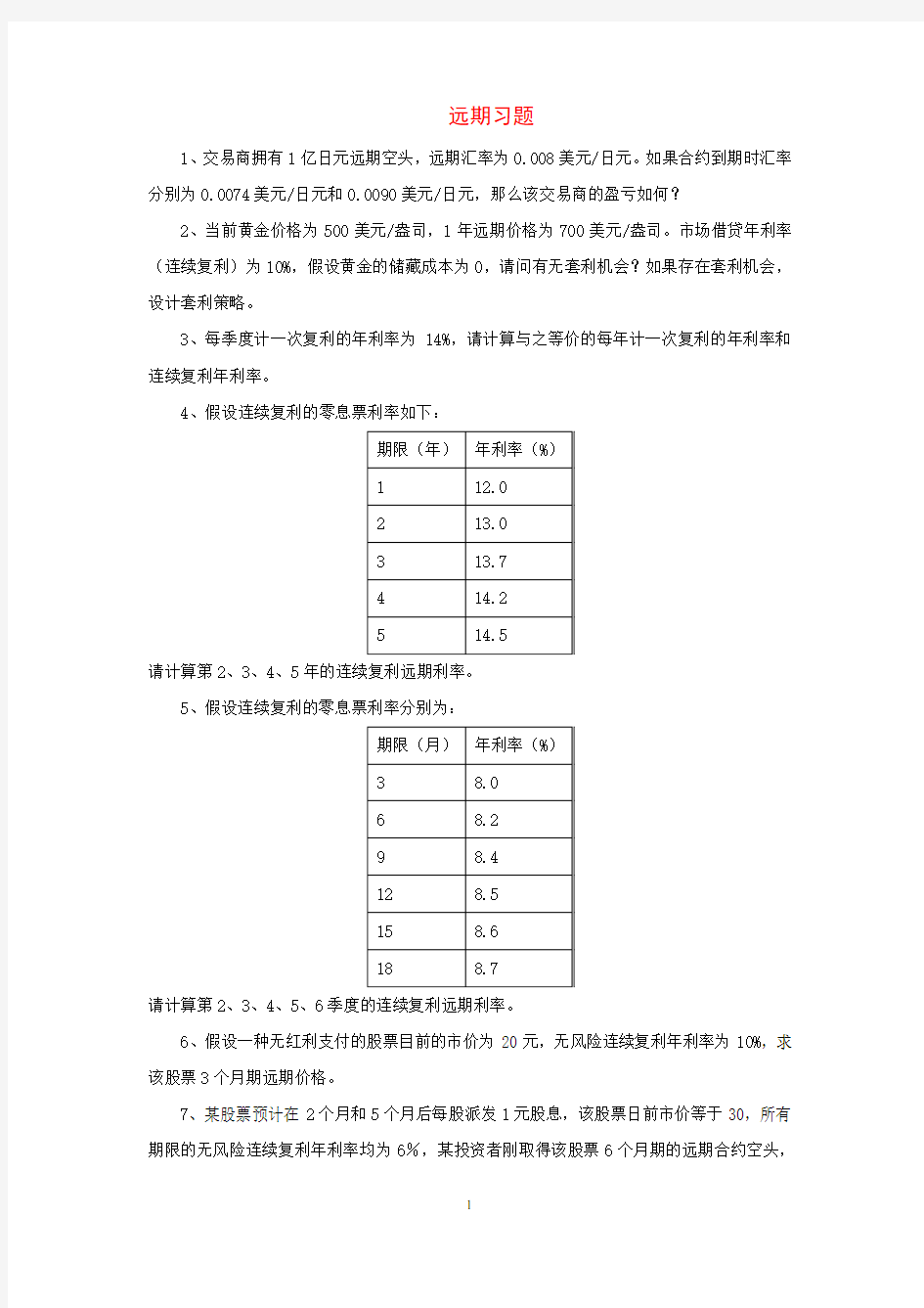 山财金融工程双学位复习题及参考答案.doc