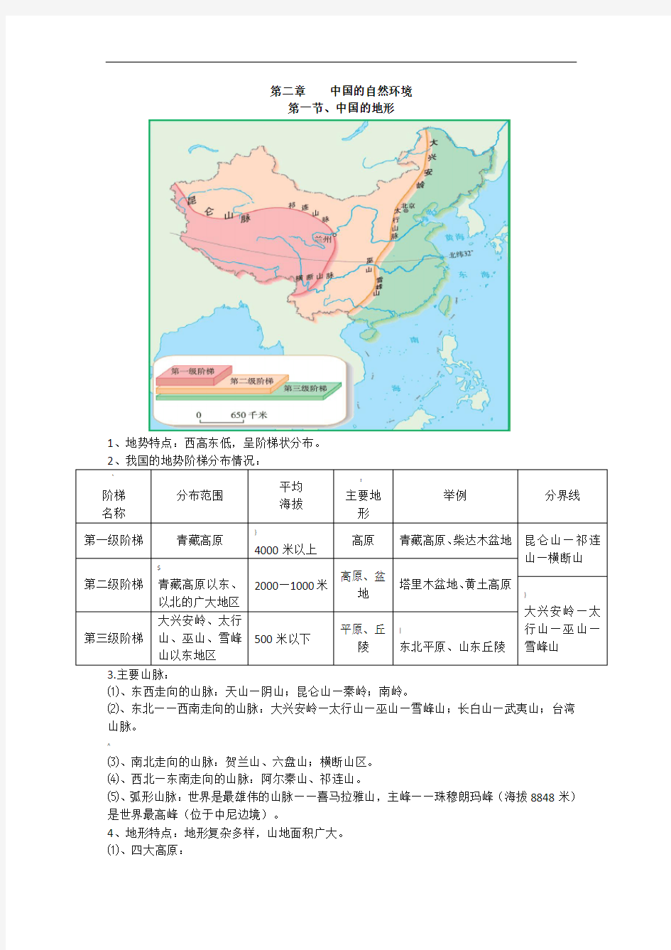 初中八年级上册地理知识点