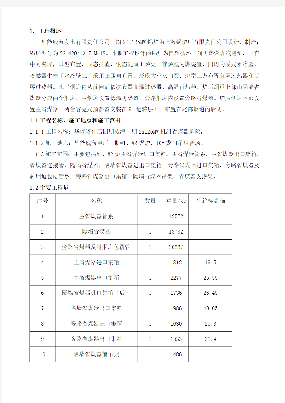 省煤器拆除作业指导书知识讲解